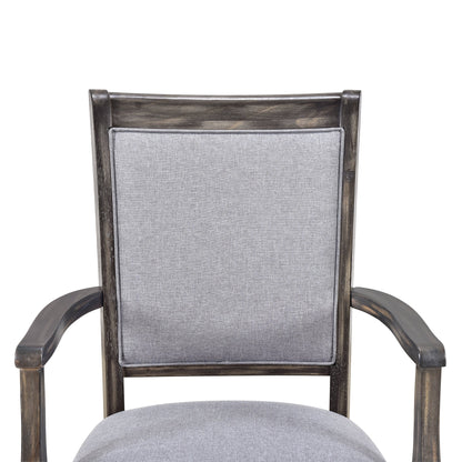 Extendable Trestle Table & Upholstered Linen Chairs