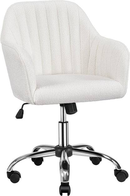 White office chair with a ribbed texture on a white background
