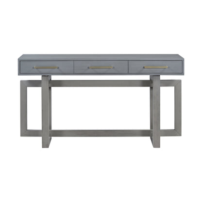 Antique Gray Three-Drawer Console Table