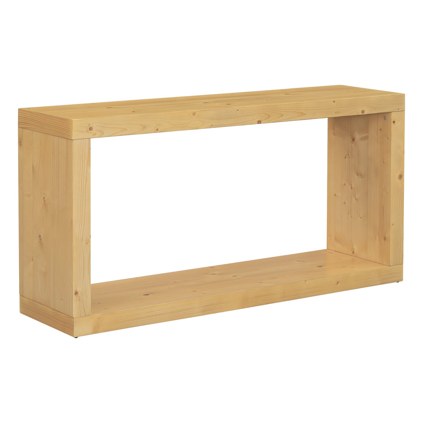 Modern Minimalist Entryway Console Table with Storage Shelf – Natural Wood Hallway Table
