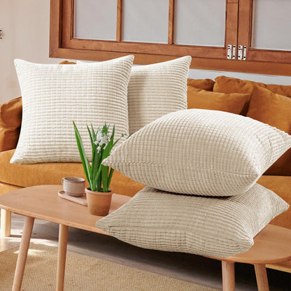 Soft Corduroy Throw Pillow Covers for Modern & Classic Homes | 4PCS