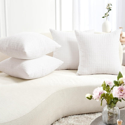 Soft Corduroy Throw Pillow Covers for Modern & Classic Homes | 4PCS