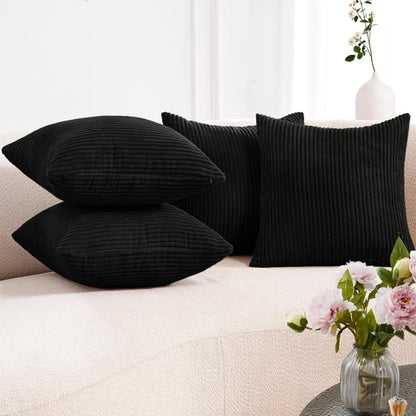 Soft Corduroy Throw Pillow Covers for Modern & Classic Homes | 4PCS