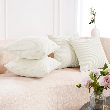 Soft Corduroy Throw Pillow Covers for Modern & Classic Homes | 4PCS