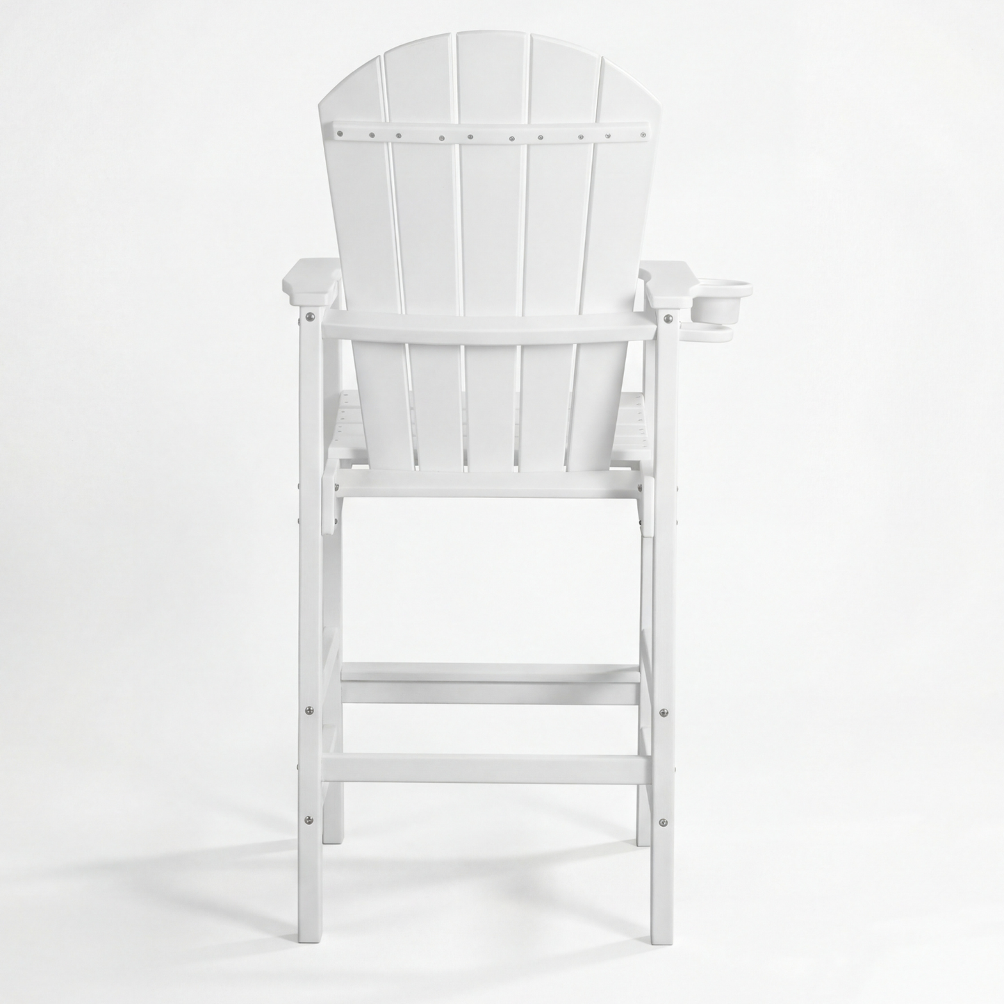 All-Weather HDPE Bar Height Adirondack Chair with Cup Holder