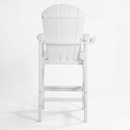 All-Weather HDPE Bar Height Adirondack Chair with Cup Holder