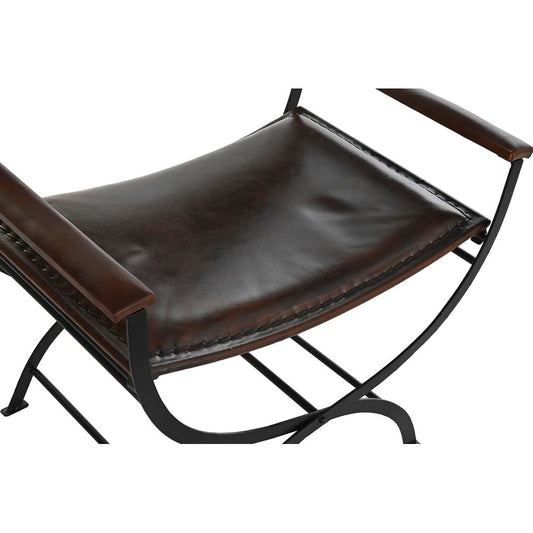 Vintage-Inspired Metal Leather Chair