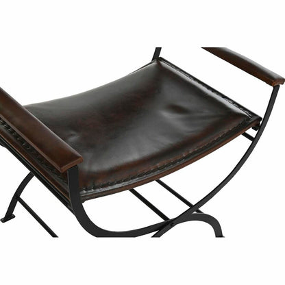 Vintage-Inspired Metal Leather Chair