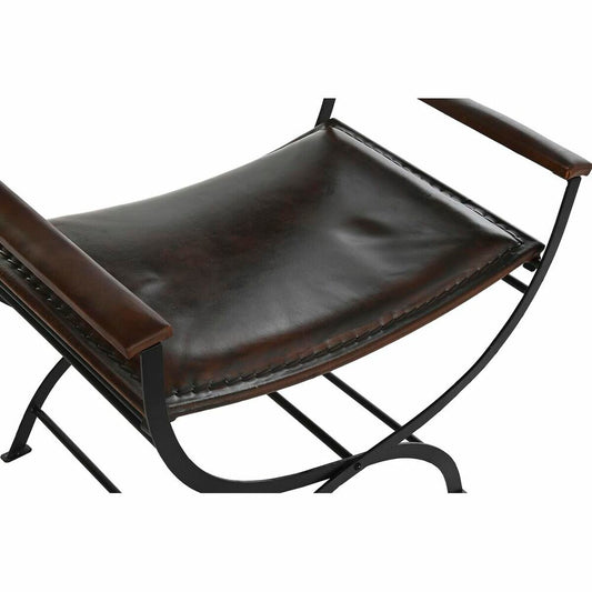 Vintage-Inspired Metal Leather Chair