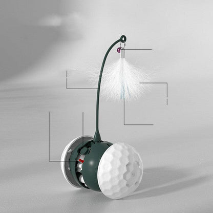 Electric Interactive Cat Toy with Feather – USB Rechargeable Automatic Cat Teaser