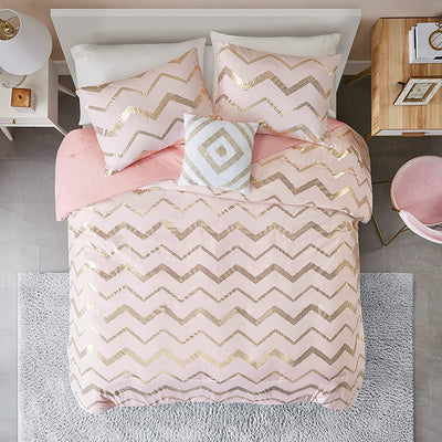 Ziggy Pink/Rose Gold Comforter Set