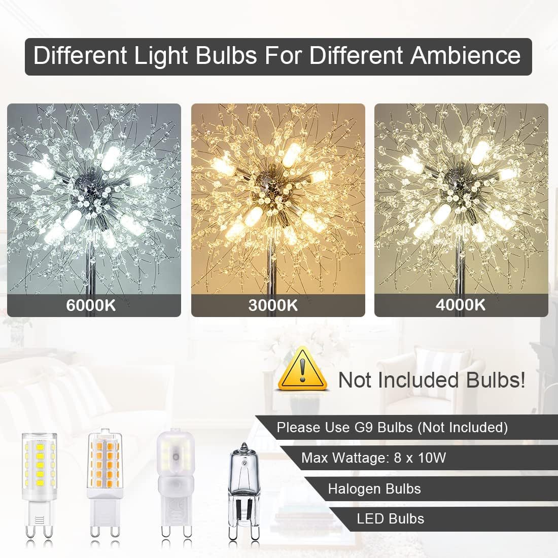 Crystal Floor Lamp, High Pole Lamp, Fireworks Lamp