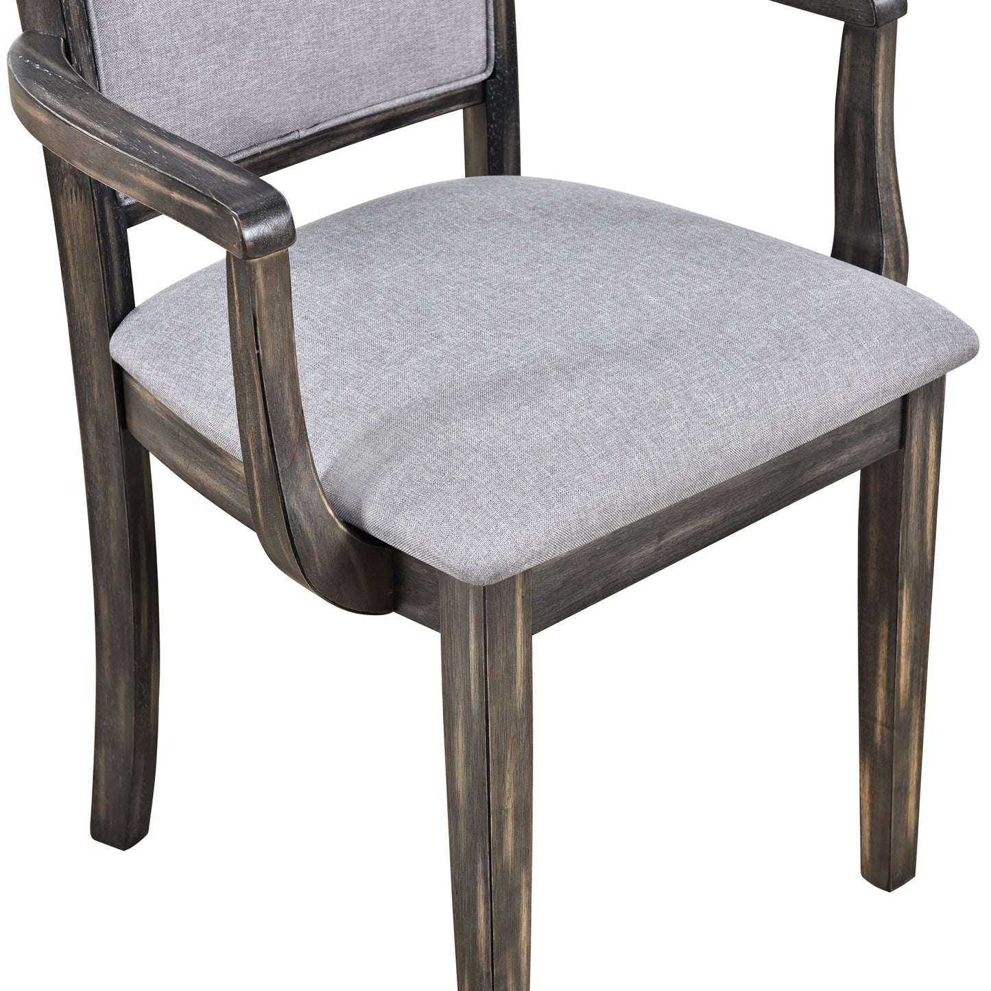Extendable Trestle Table & Upholstered Linen Chairs