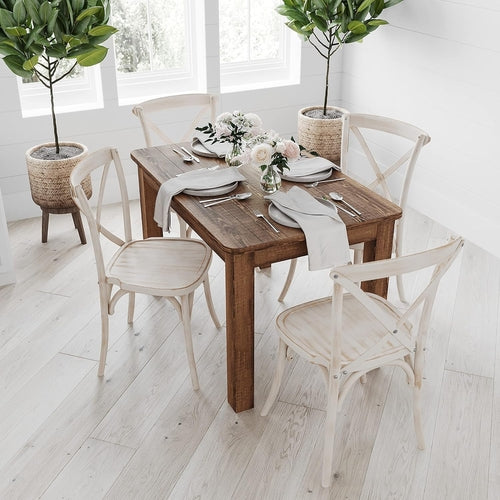 Solid Pine Farm Dining Table in Antique Rustic Finish
