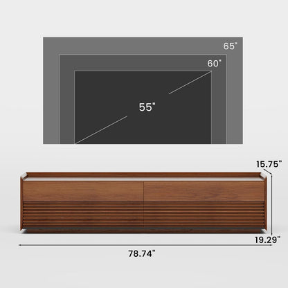 Modern TV Stand, Storage Cabinet 78.74" w/ LED Lights