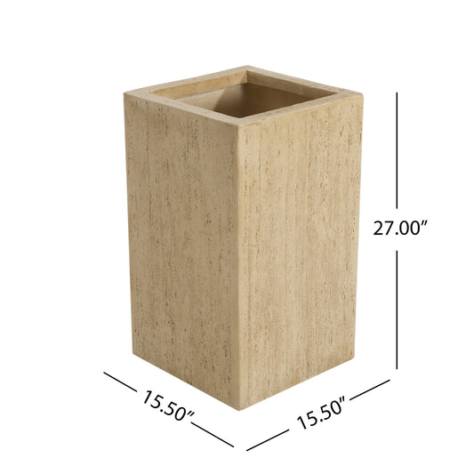 Magnesium Oxide (MGO) Planter Box | 27-Inch Tall with Drainage Plug