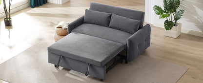 Hudson Modern Dark Grey Loveseat Sleeper in Textured Corduroy