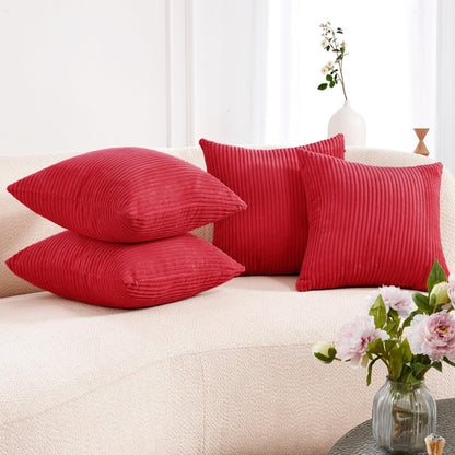 Soft Corduroy Throw Pillow Covers for Modern & Classic Homes | 4PCS
