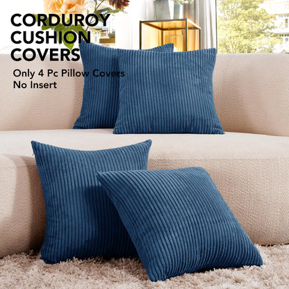 Soft Corduroy Throw Pillow Covers for Modern & Classic Homes | 4PCS