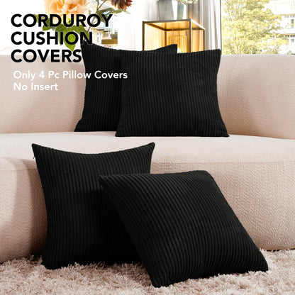 Soft Corduroy Throw Pillow Covers for Modern & Classic Homes | 4PCS