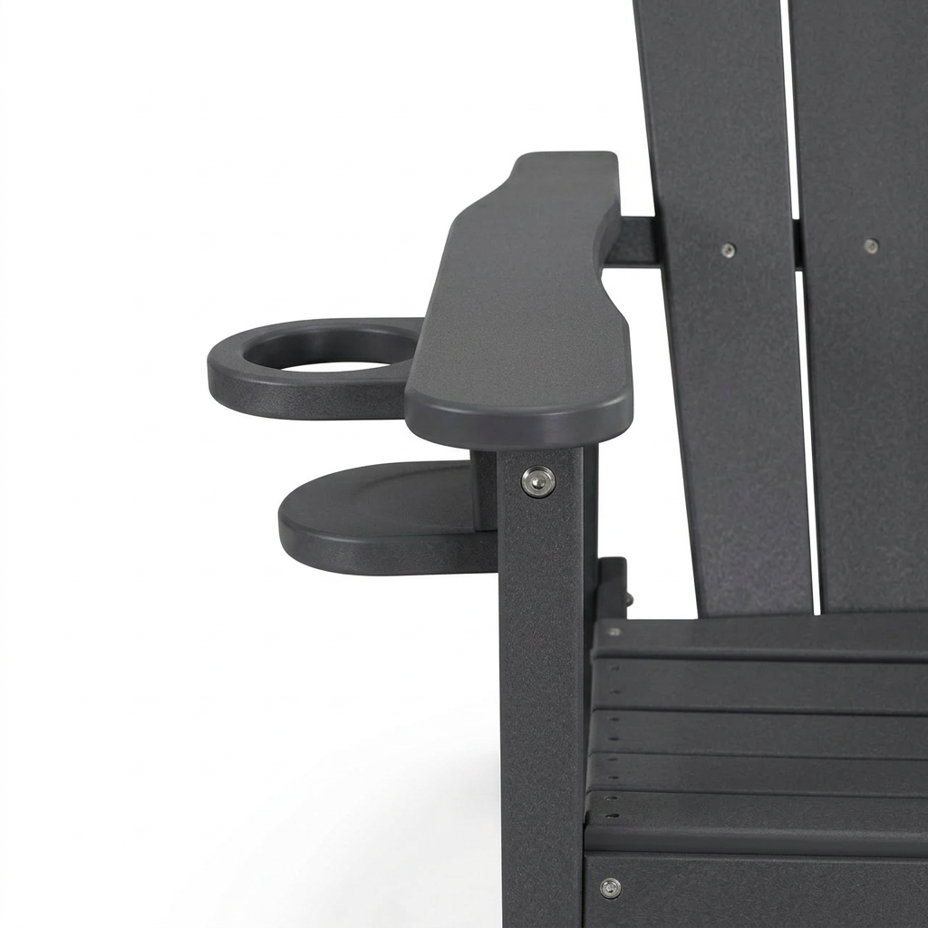 All-Weather HDPE Bar Height Adirondack Chair with Cup Holder