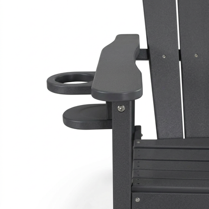 All-Weather HDPE Bar Height Adirondack Chair with Cup Holder