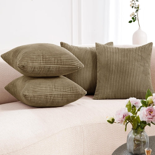 Soft Corduroy Throw Pillow Covers for Modern & Classic Homes | 4PCS