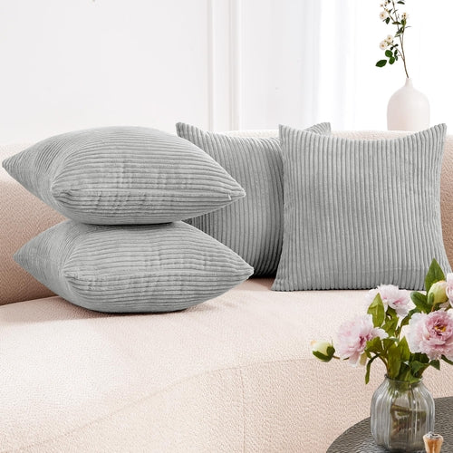 Soft Corduroy Throw Pillow Covers for Modern & Classic Homes | 4PCS
