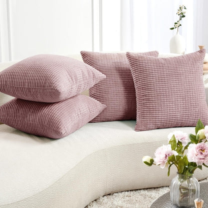 Soft Corduroy Throw Pillow Covers for Modern & Classic Homes | 4PCS