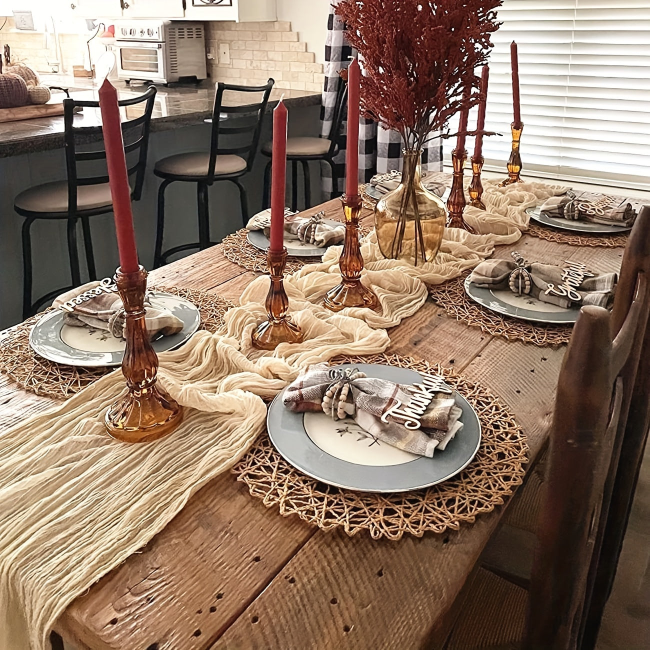 Boho Cheesecloth Table Runner | Long Gauze for Wedding & Holiday Decor