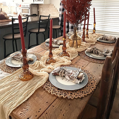 Boho Cheesecloth Table Runner | Long Gauze for Wedding & Holiday Decor