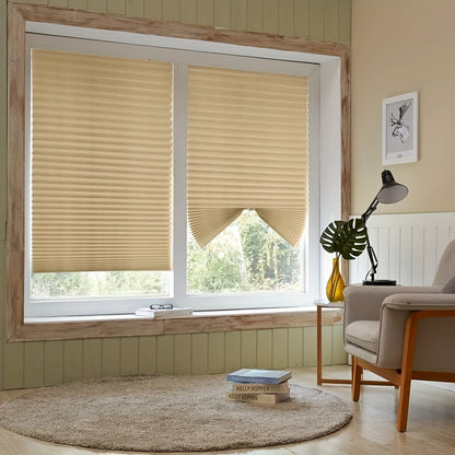 Self-Adhesive Pleated Fabric Shades | No-Drill, Cut-to-Size Cordless Blinds