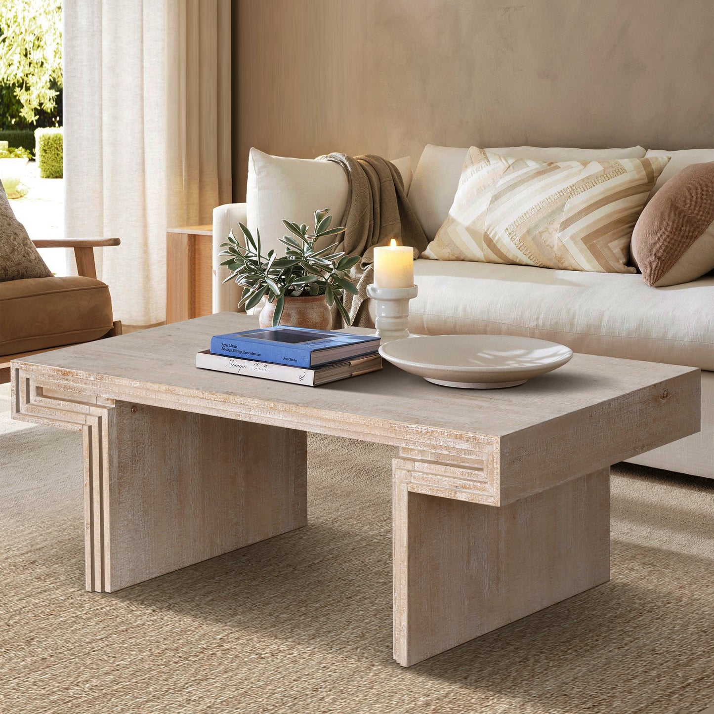 American Vintage Industrial Coffee Table, Premium Reclaimed Wood Replica
