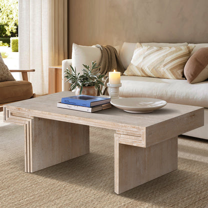 American Vintage Industrial Coffee Table, Premium Reclaimed Wood Replica
