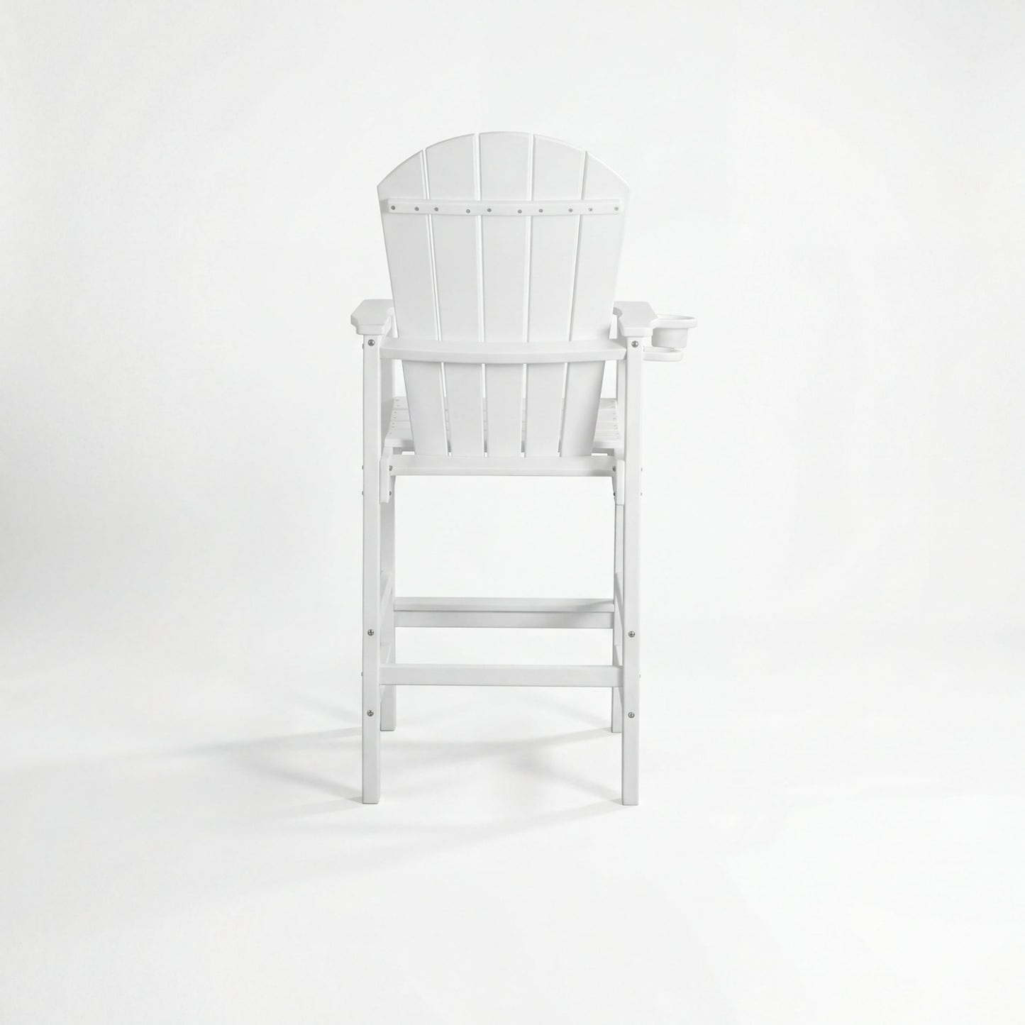 All-Weather HDPE Bar Height Adirondack Chair with Cup Holder