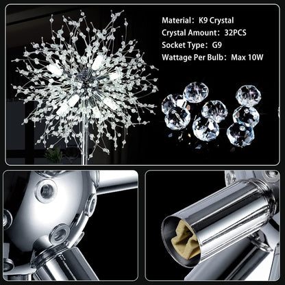 Crystal Floor Lamp, High Pole Lamp, Fireworks Lamp