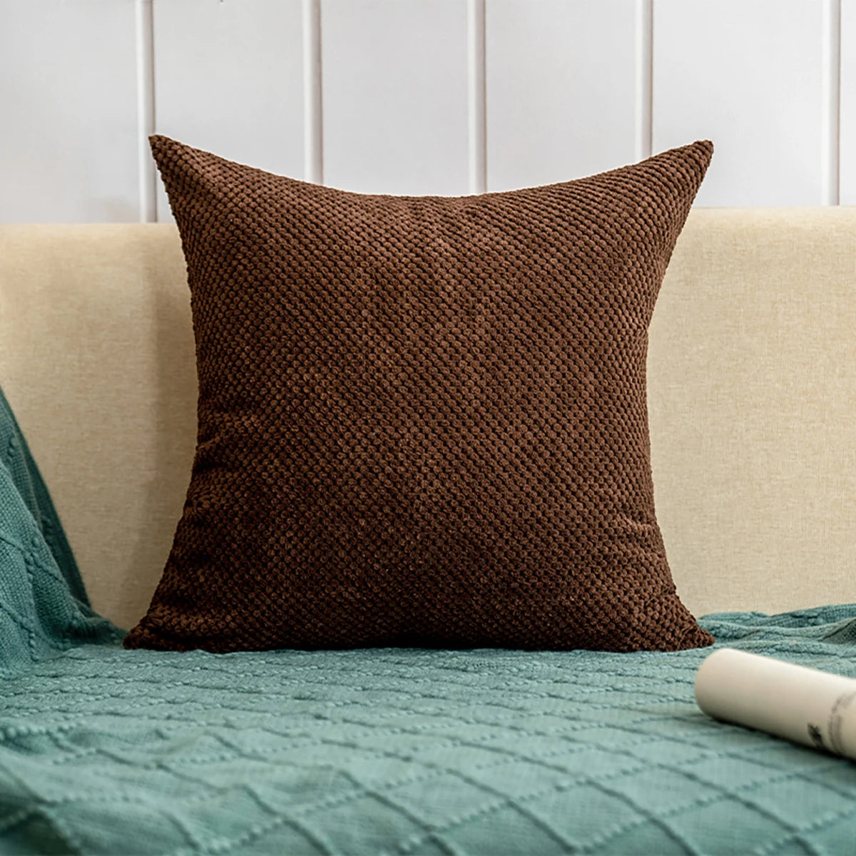 Navy Cross Design Throw Pillow with Insert – 18" x 18"
