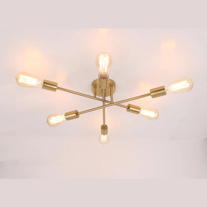 Sleek Minimalist Semi-Flush Mount Chandelier for Lofts & Apartments