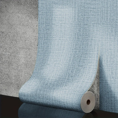 Self-Adhesive 3D Foam Wallpaper – Linen Texture, Thickened PVC Wall Covering