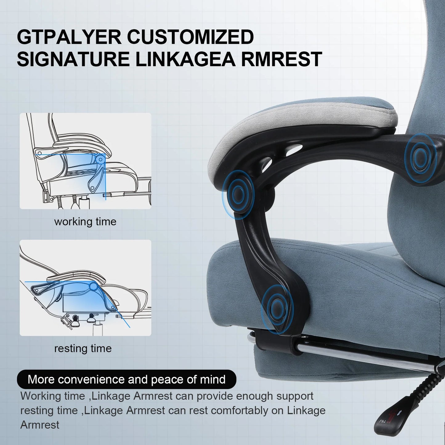 GTPLAYER Executive Gaming Chair with Linkage Armrests