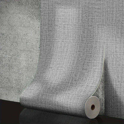Self-Adhesive 3D Foam Wallpaper – Linen Texture, Thickened PVC Wall Covering