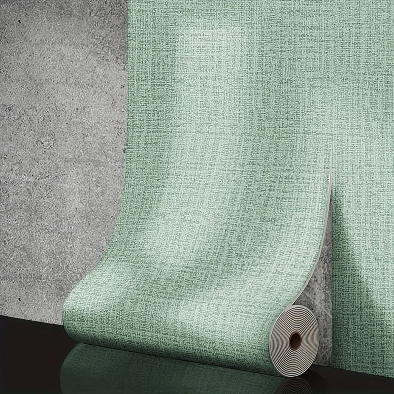 Self-Adhesive 3D Foam Wallpaper – Linen Texture, Thickened PVC Wall Covering