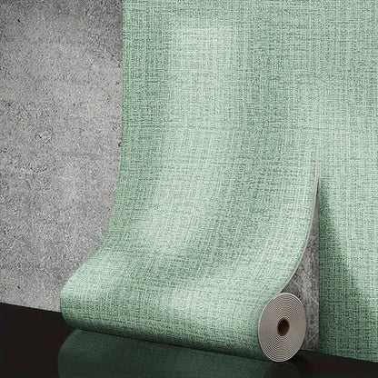 Self-Adhesive 3D Foam Wallpaper – Linen Texture, Thickened PVC Wall Covering