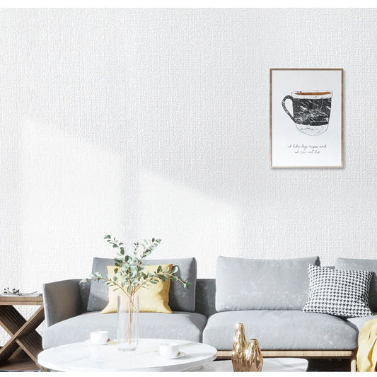 Self-Adhesive 3D Foam Wallpaper – Linen Texture, Thickened PVC Wall Covering