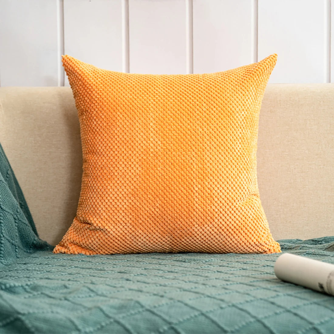Navy Cross Design Throw Pillow with Insert – 18" x 18"
