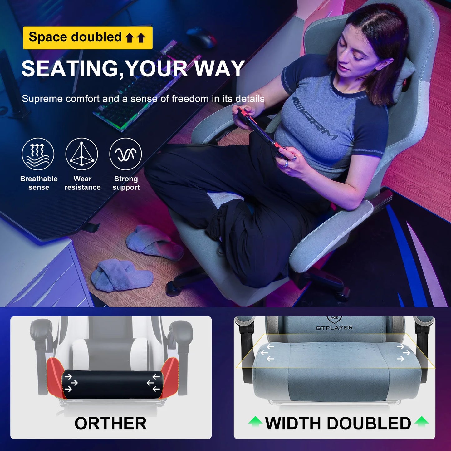 GTPLAYER Executive Gaming Chair with Linkage Armrests