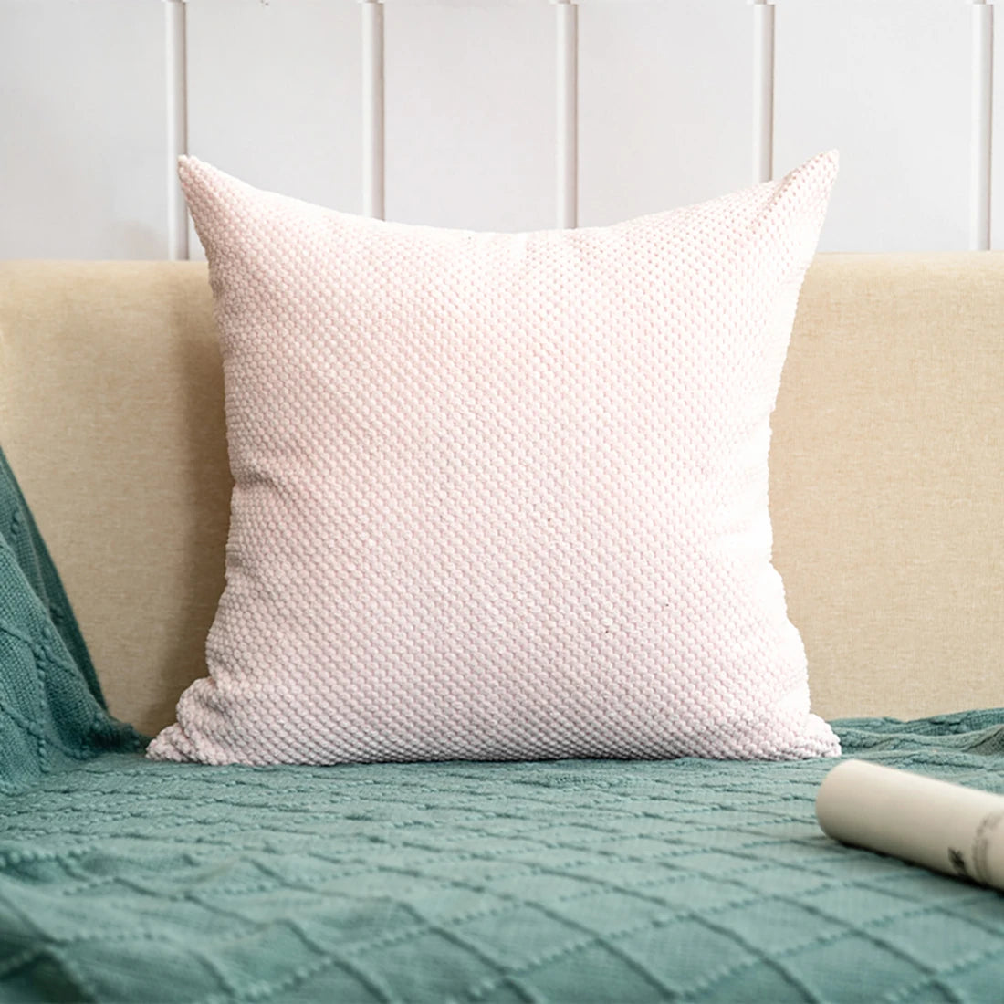 Navy Cross Design Throw Pillow with Insert – 18" x 18"