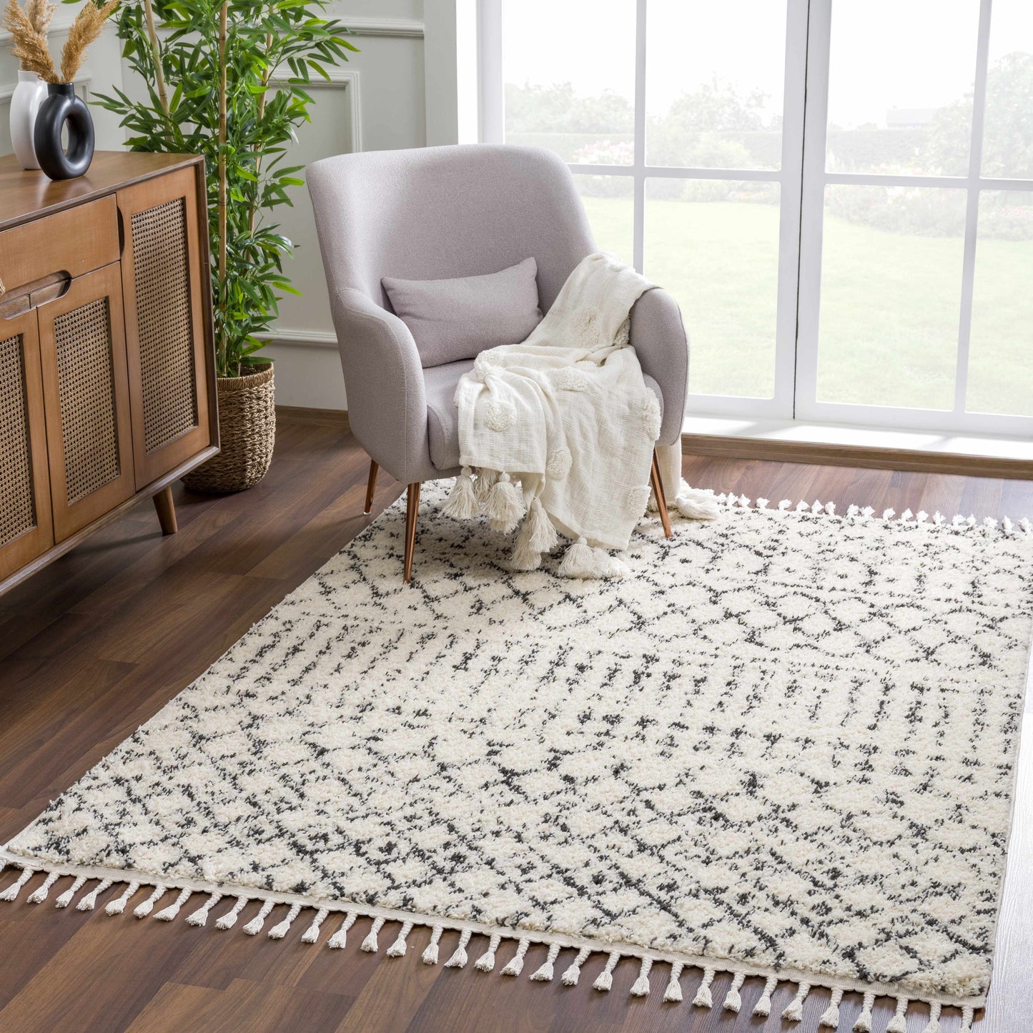 Hauteloom Kibureau Moroccan-Inspired Shag Area Rug