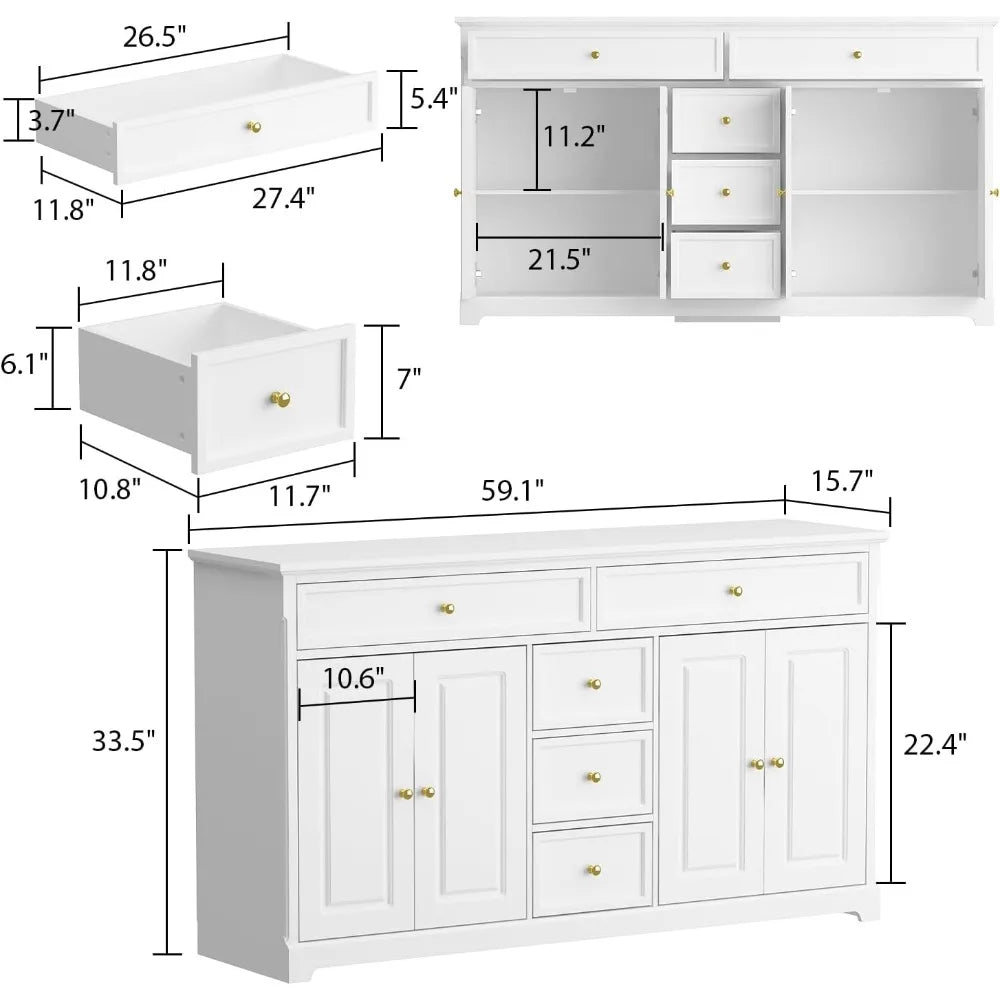 Farmhouse Storage Buffet Cabinet