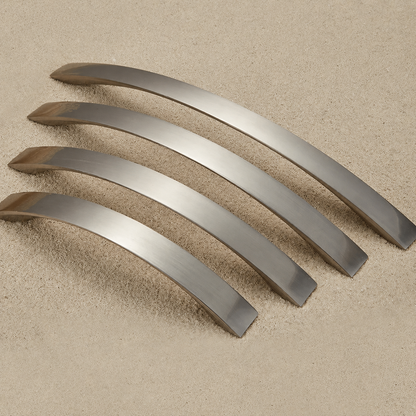 Brushed Silver Curved Cabinet & Drawer Handles